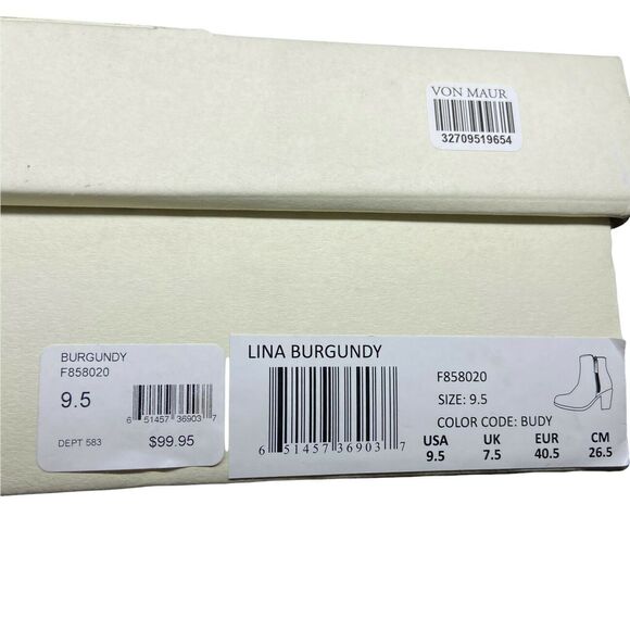 Roan Ankle Booties Womens Lina F858020 Red Burgundy Round Toe Western Size 9.5 - Picture 10 of 12